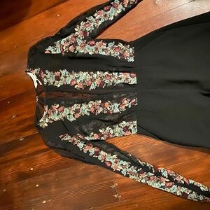 BCBG playsuit romper. Sexy lace insets and split back